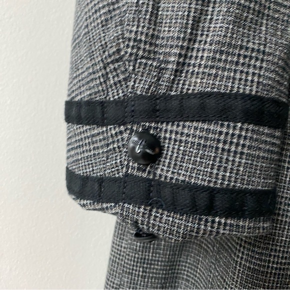 John Varvatos Luxe USA Linen Blend Double Breasted Plaid Trench Coat - M - Picture 10 of 16